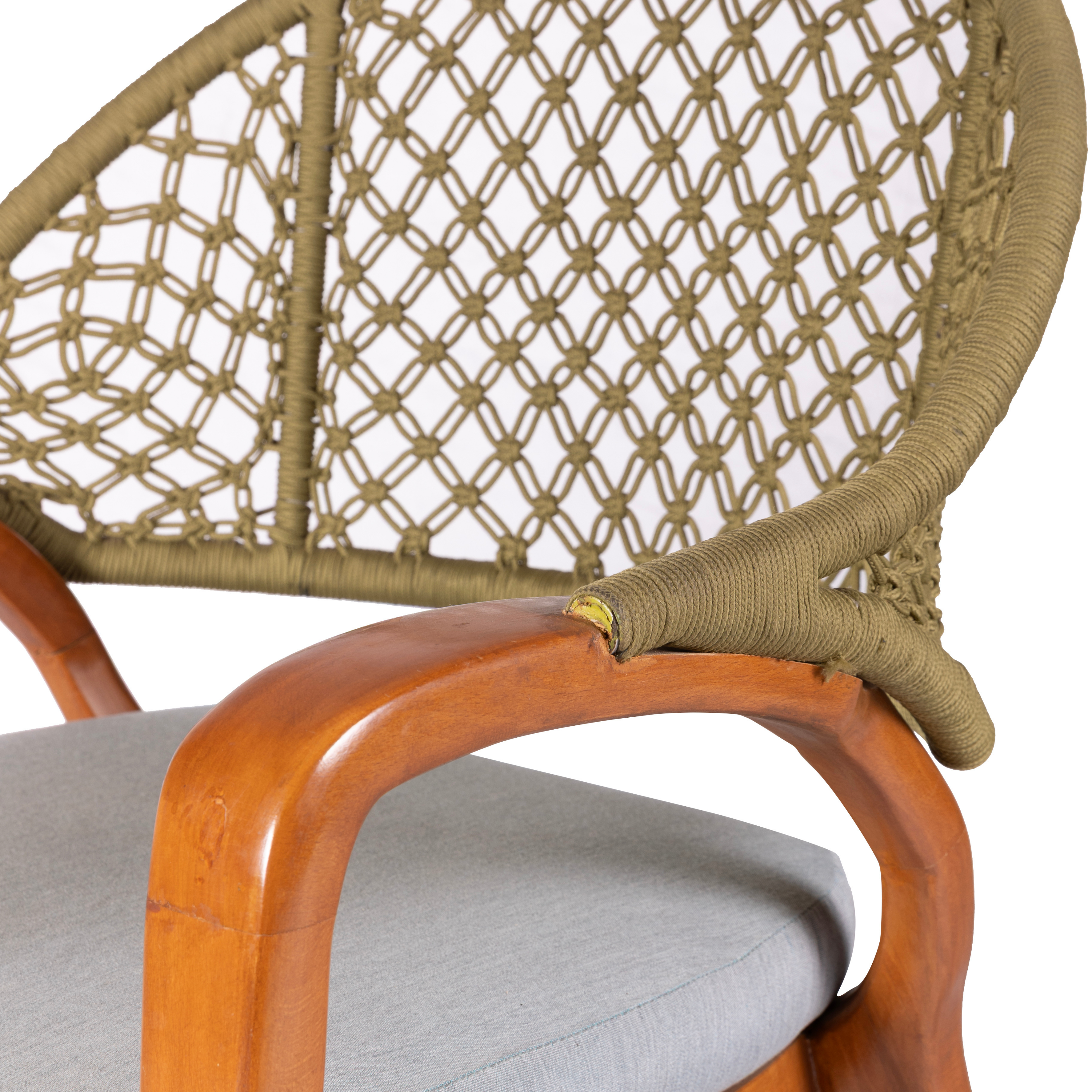 woven teakwood dining chair