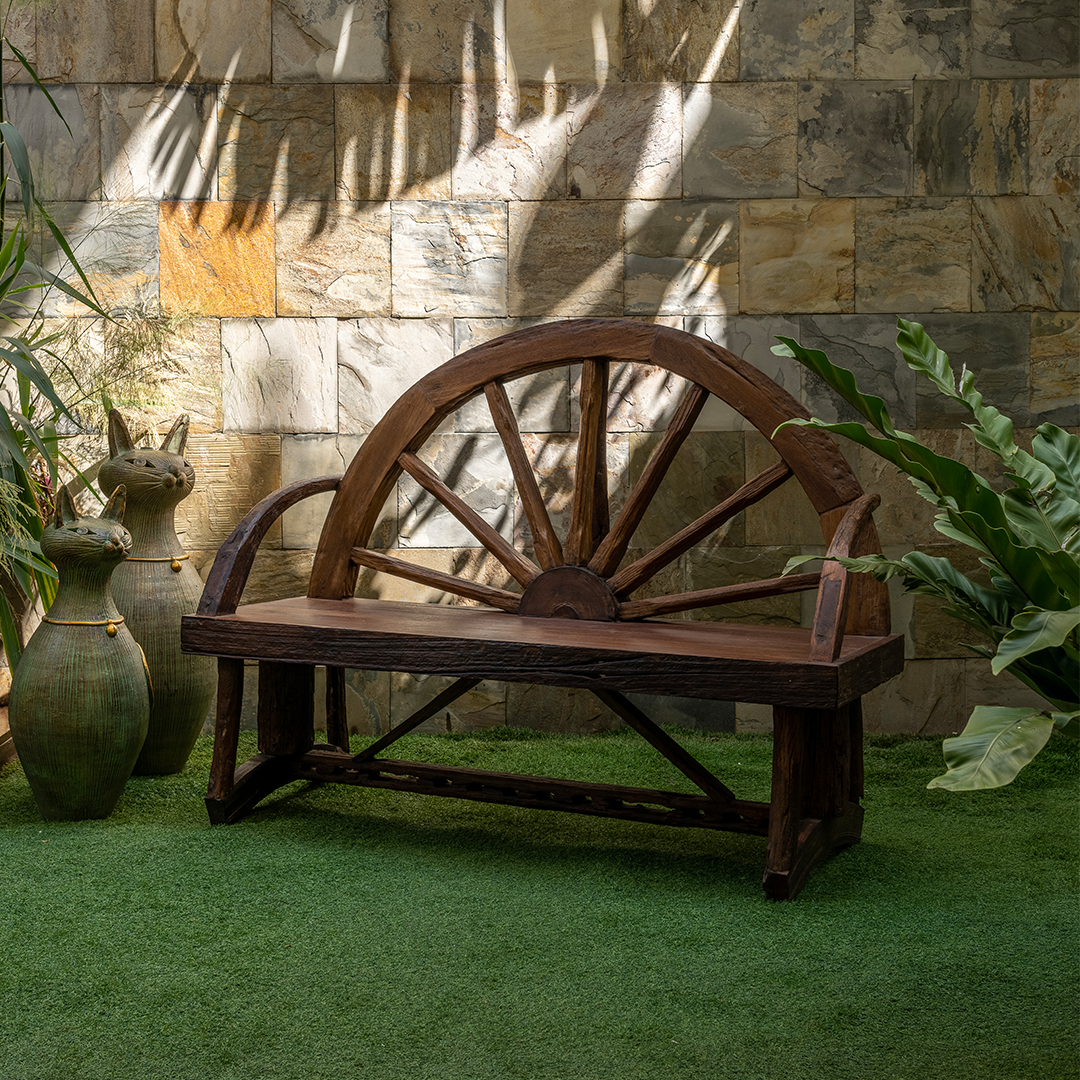Outdoor Driftwood Bench