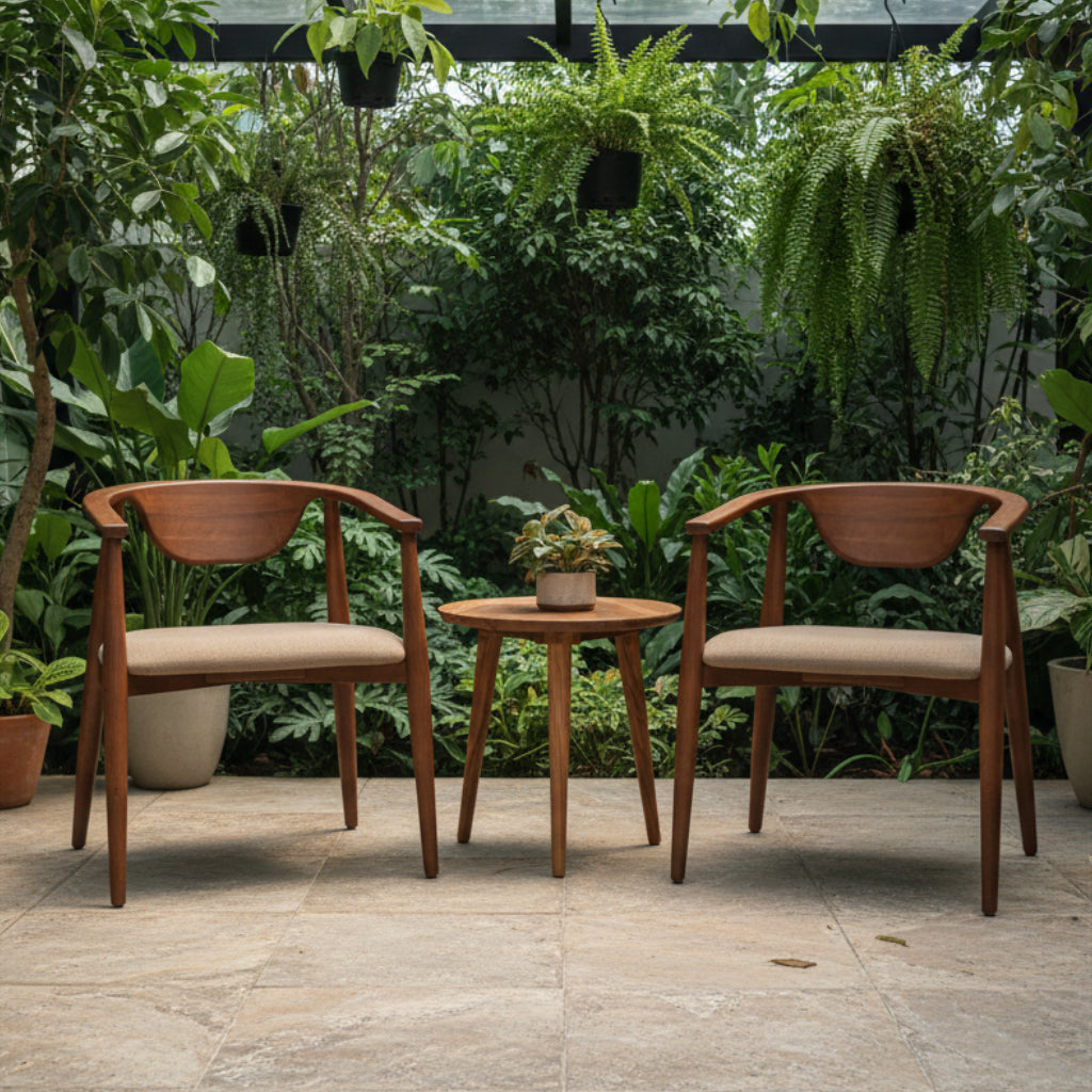 Acacia wood dining chairs