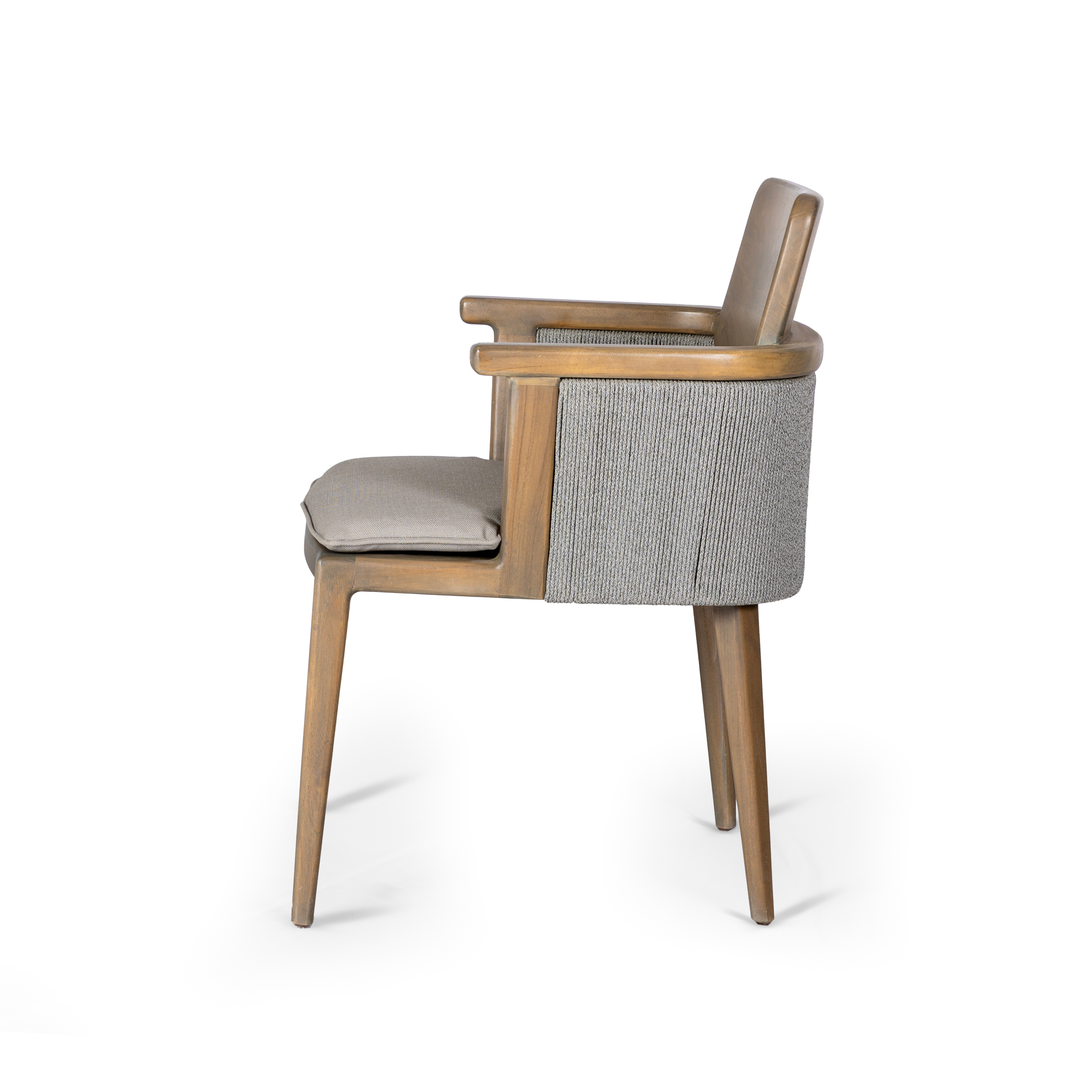 weaved chair with a base cushion