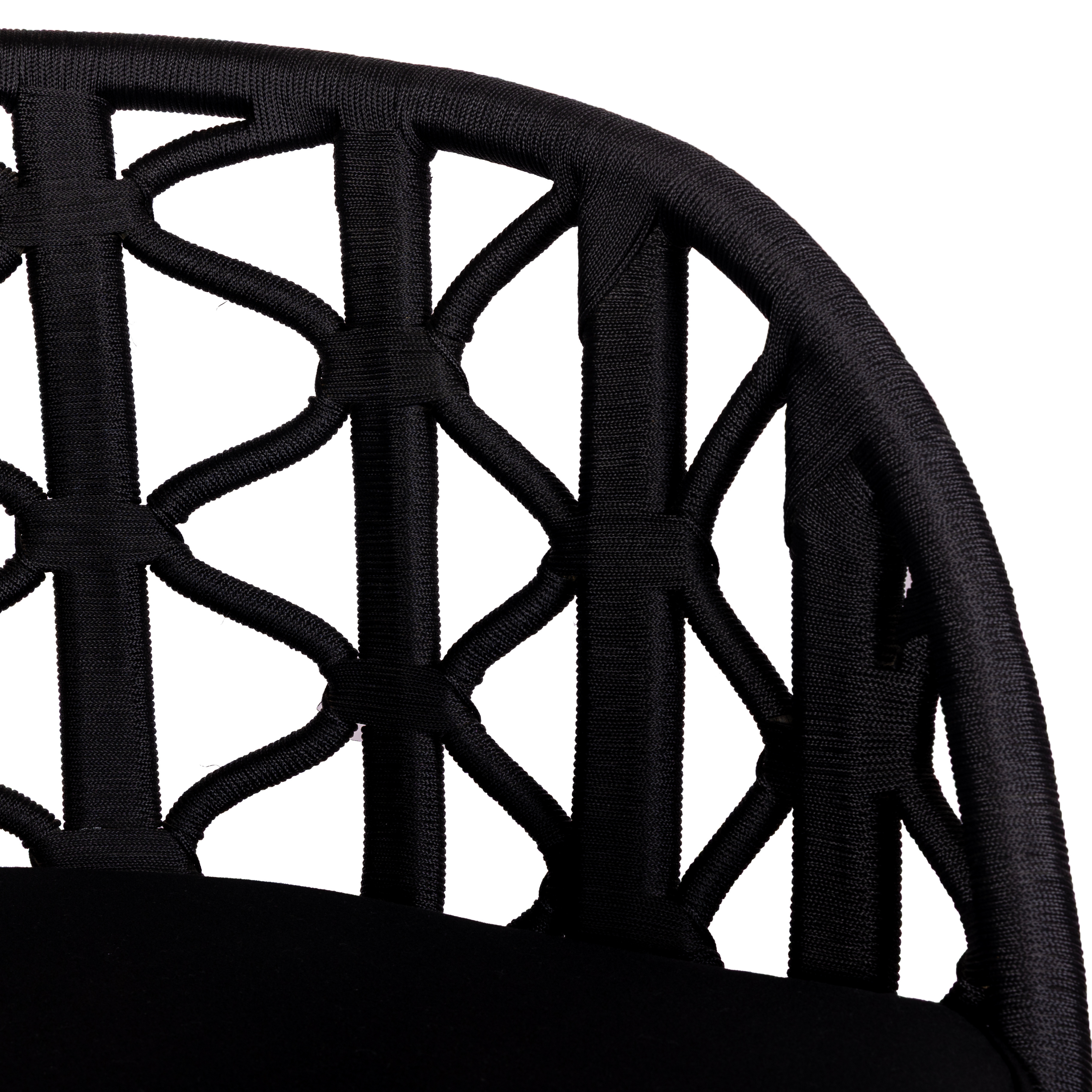 Black Weaved Dining Chair