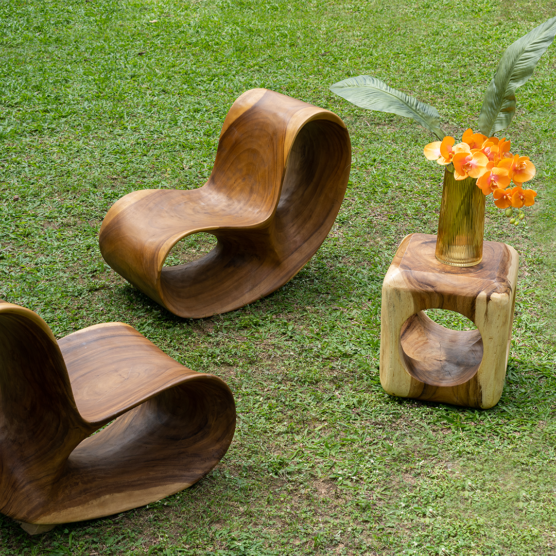 Log Wood Outdoor Chair 