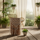 Decorative basket with woven design 